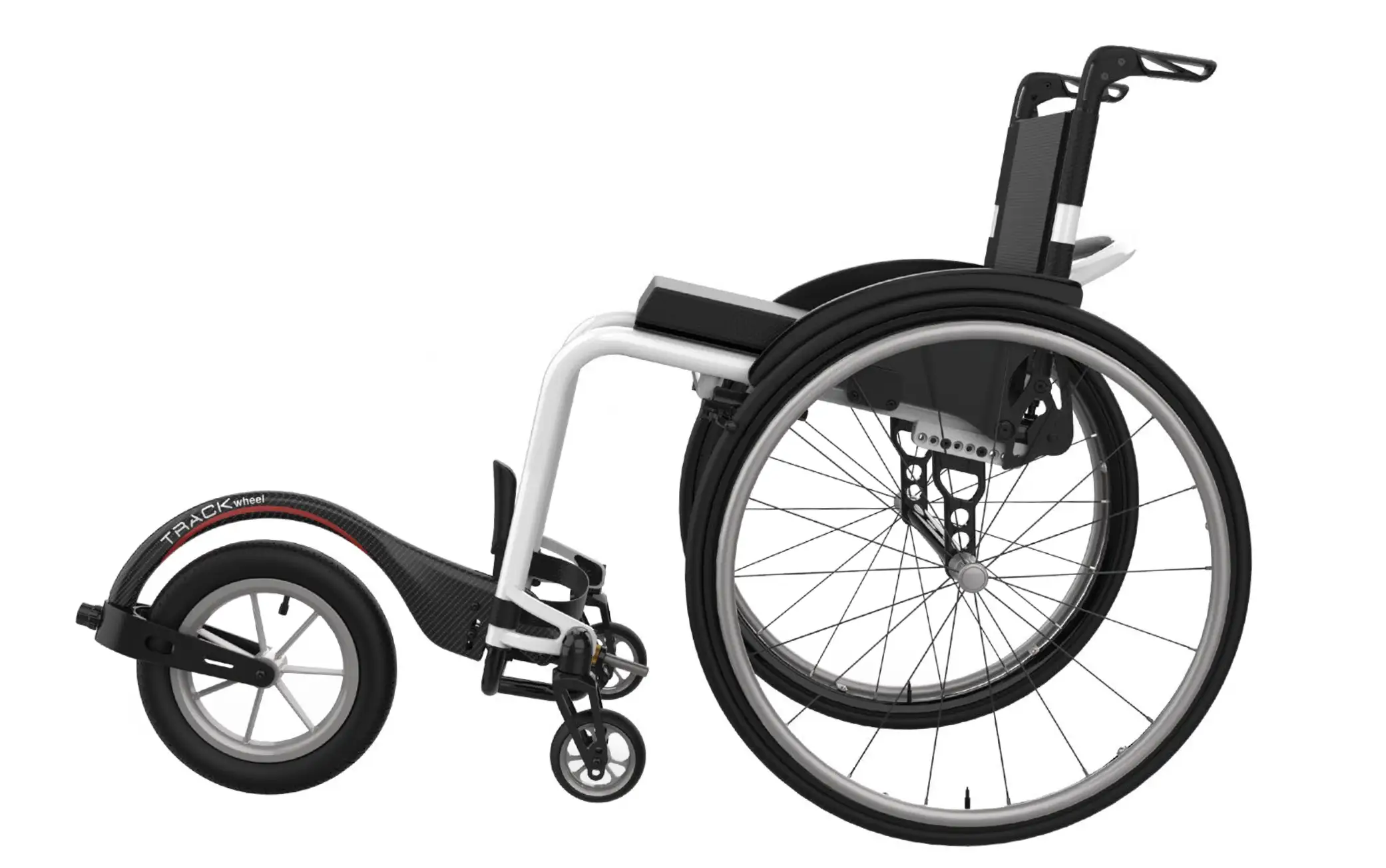 Track Wheel Left Side View Single Arm