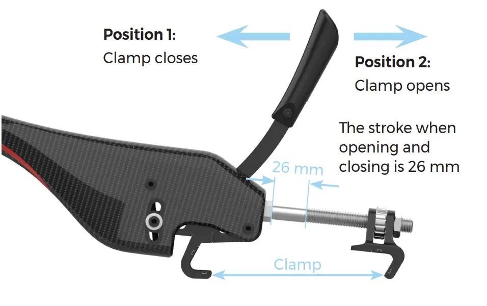 Track Wheel Single Arm Clamp Positions